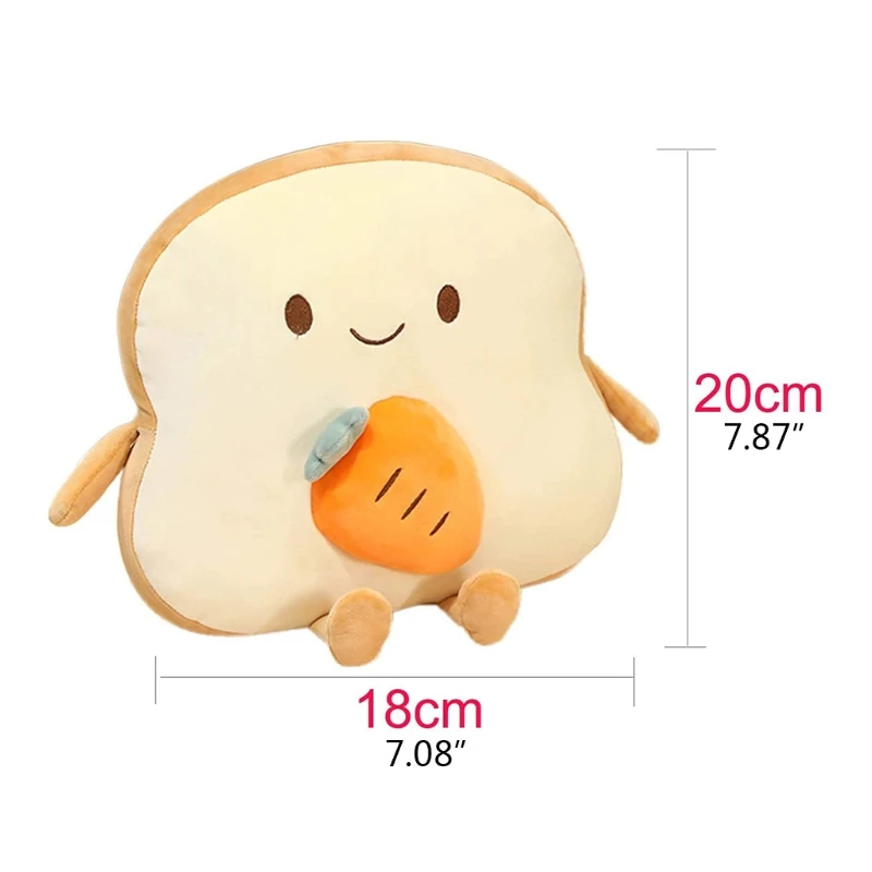 

Funny Toast Bread Pillow Creative Plush Toy Cute Soft Car Waist Pillow Bread Sliced Sofa Cushion Adult Kids Gift Toys