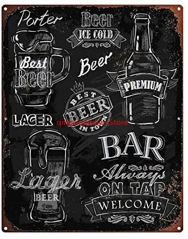 

Metal Signs for Kitchen Chalk beer stock Illustration of graphic, classic Custom Metal Signs for Wall