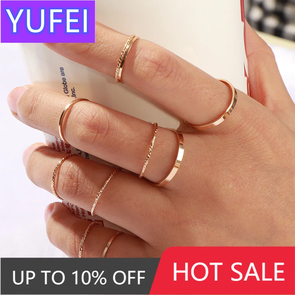 

10 Pcs/Set 2020 Fashion Simple Design anillos Vintage Gold Silver Color Joint Rings Sets for Women Jewelry Korean Version Joint
