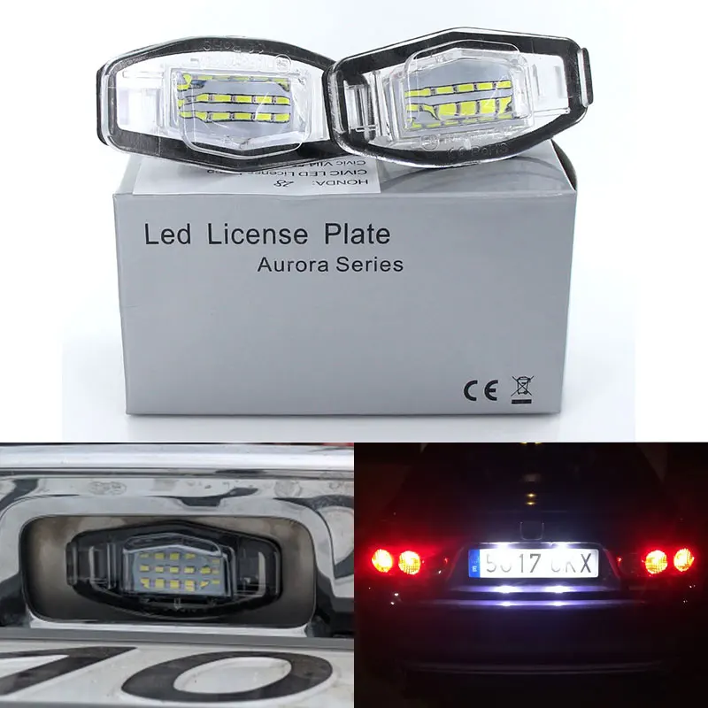 

2x Canbus Светодиодная лампа для номерного знака для Honda Accord 2003 ~ 2012,City MK4 2002-2008, Φ/Pilot 2003-2008,Civic Odyssey