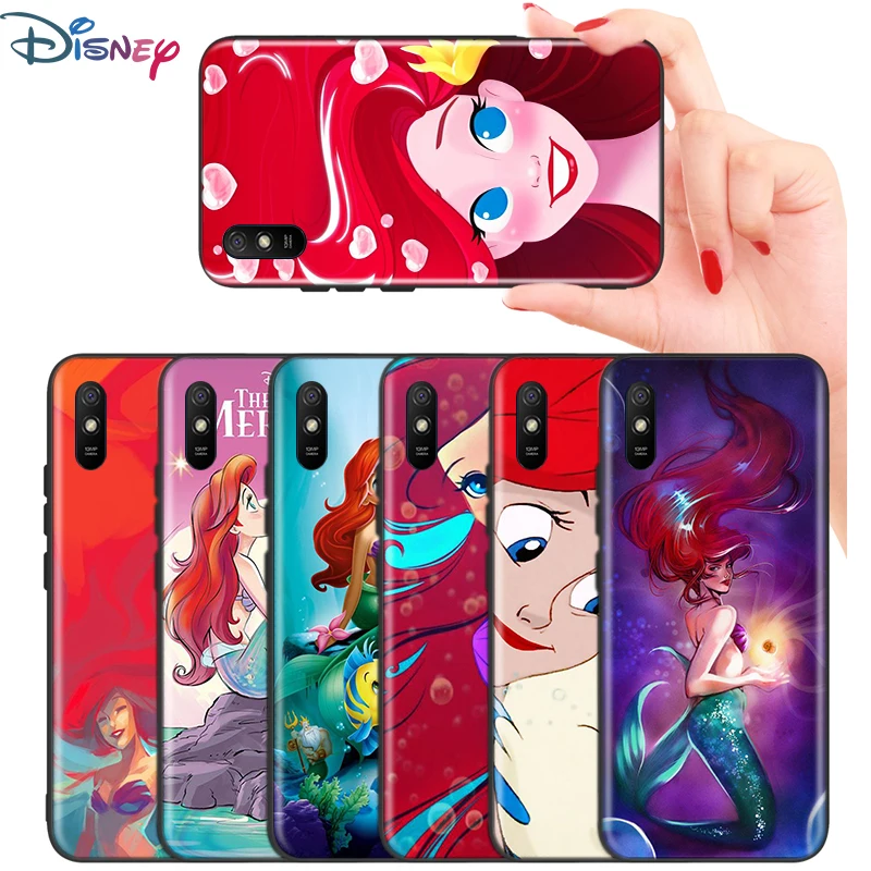 

Silicone Black Cover The Little Mermaid For Xiaomi Redmi K40 K30i K30T K30S K20 10X GO S2 Y2 Pro Ultra Phone Case