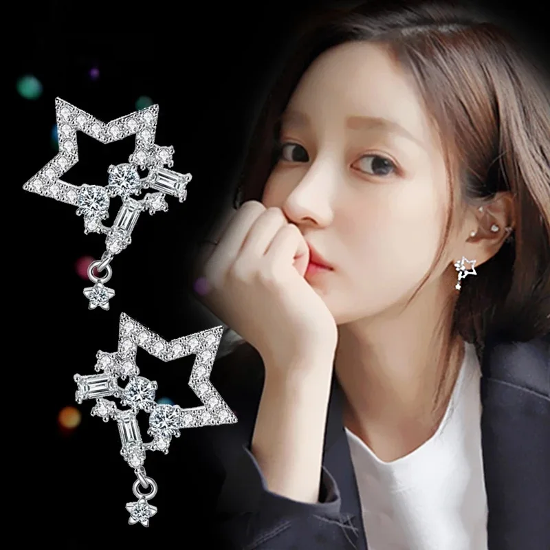 

Earrings 2021 Trend Earrings Temperament Cute Star Earrings Wild Five-pointed Star Earrings for Women Exquisite Long Earrings