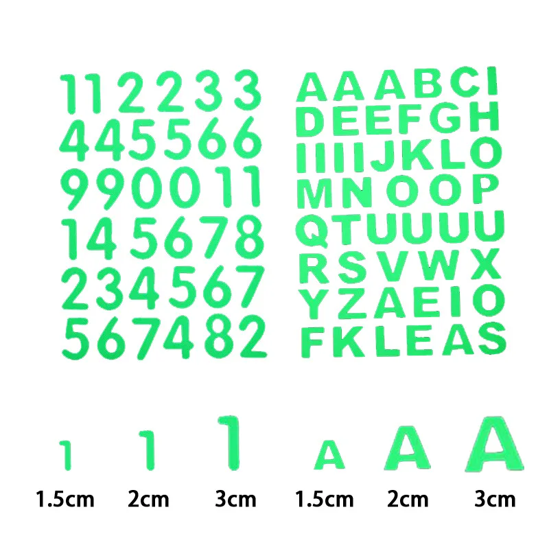 Наклейки Светящиеся в темноте с английскими буквами съемные наклейки на стену