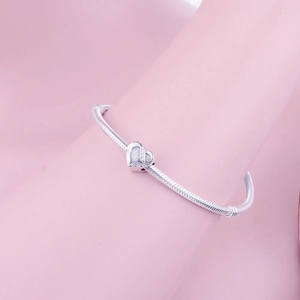 Новое поступление весны 2022 серебряные подвески в форме сердца с прозрачным