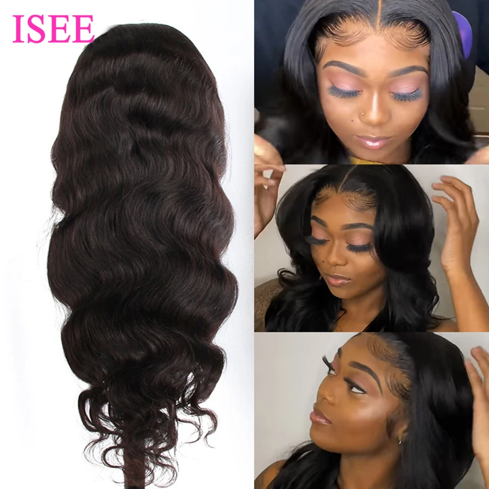 Парик ISEE Hair волнистые передние парики на сетке ПАРИКИ Full HD 4x4 для женщин