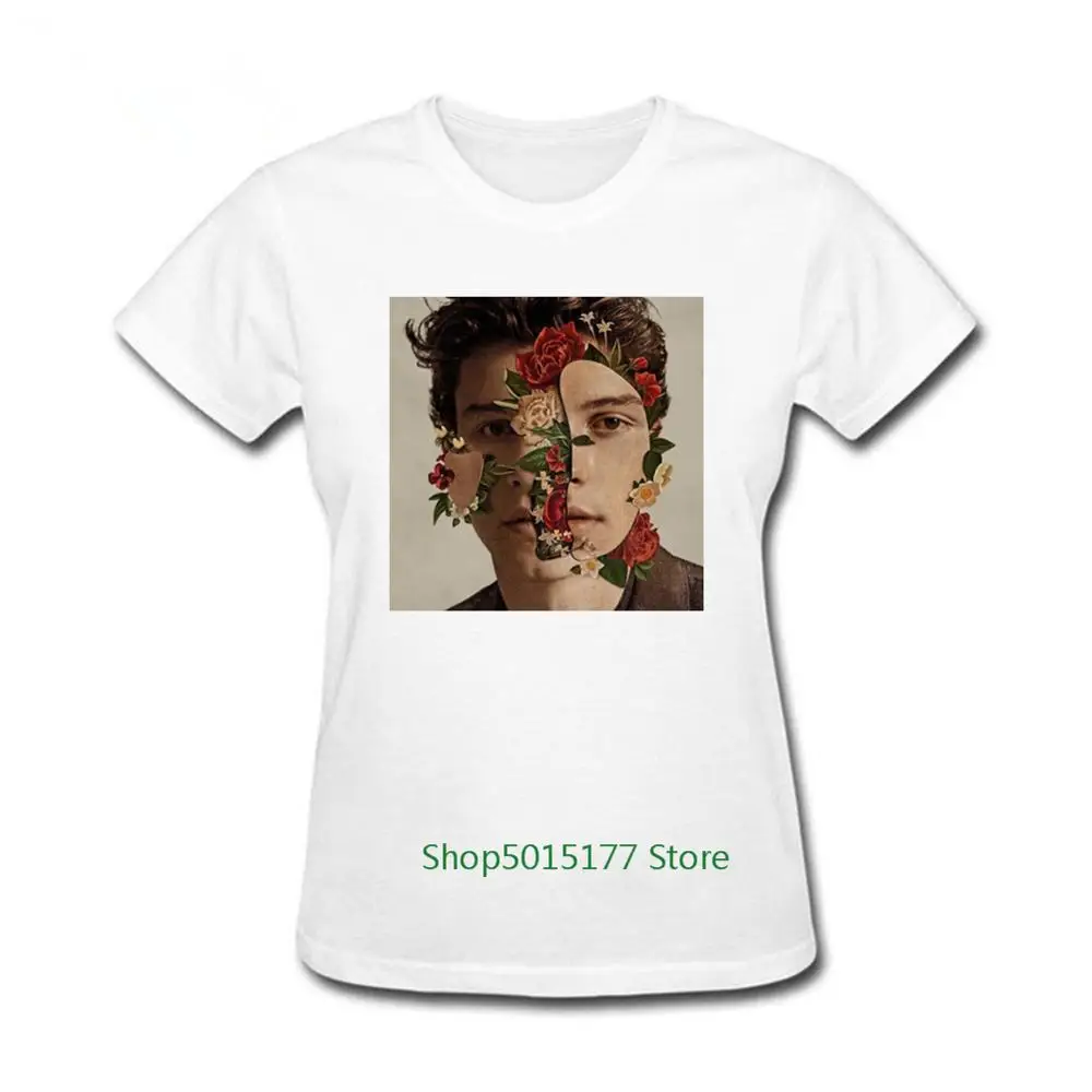 2019 Шон Мендес Забавные футболки Для женщин с крупным планом держащей букет на