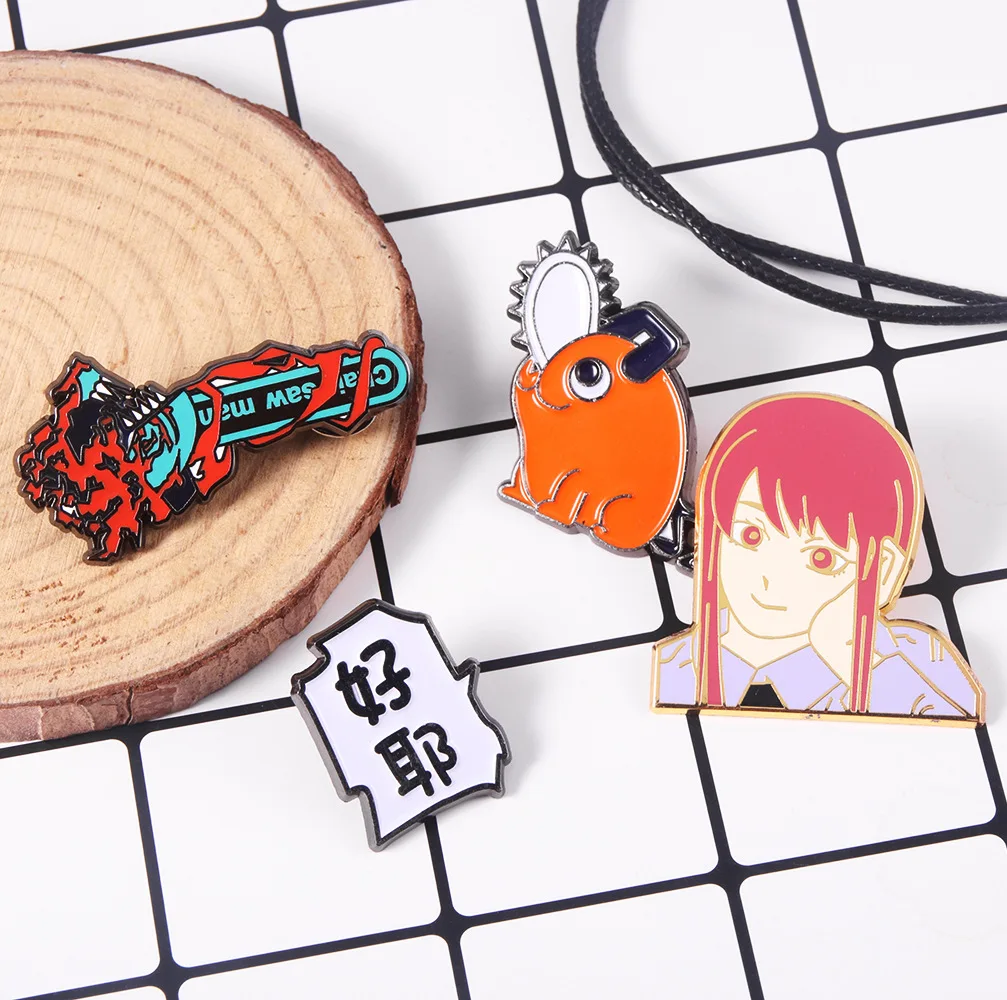 

Chainsaw Man Pochita Makima Cosplay Cartoon Costume Metal Badge Pin Alloy Brooch Accessories