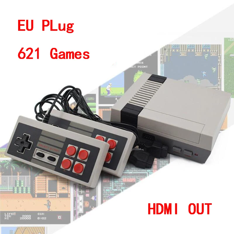 HDMI EU plug Мини ТВ игровая консоль 8 бит Ретро Классический Портативный игровой плеер HDMI/AV выход с 621/620 играми видео игры игрушки с панелью подарки - Цвет: HDMI EU plug