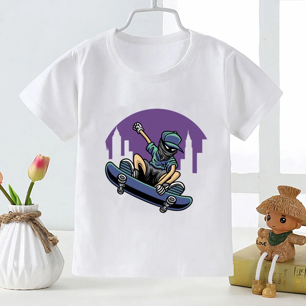 Kids T Shirt Kartoon Skateboard Boys Girls T-shirt Children'