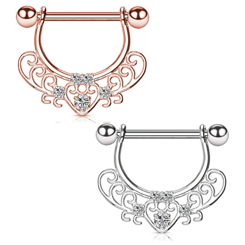 Новинка нержавеющая сталь розовое золото соска штанга u-образной формы винтажный