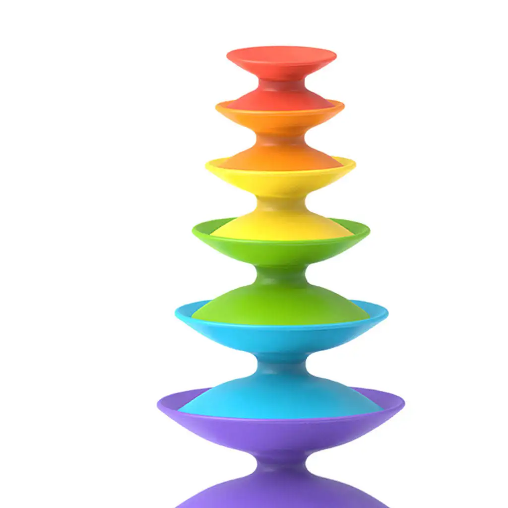 

Детские Кольца из АБС-пластика в форме круга, игрушки, радужная башня, строительство для малышей, сенсорные развивающие игрушки