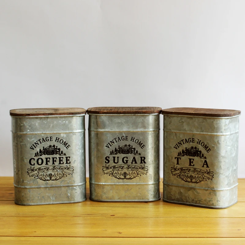 Банки с деревянным покрытием для хранения кофе сахара зерна чая боте де видрио Tapa