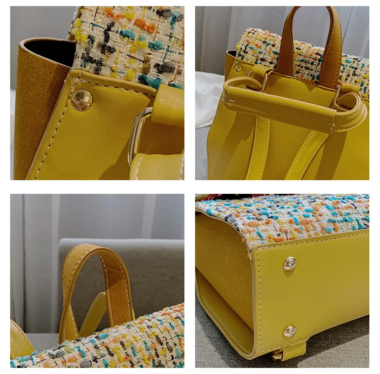 

New ladies backpack PU woolen tassel shoulder bag leisure student large capacity backpack women's travel portable messenger bag