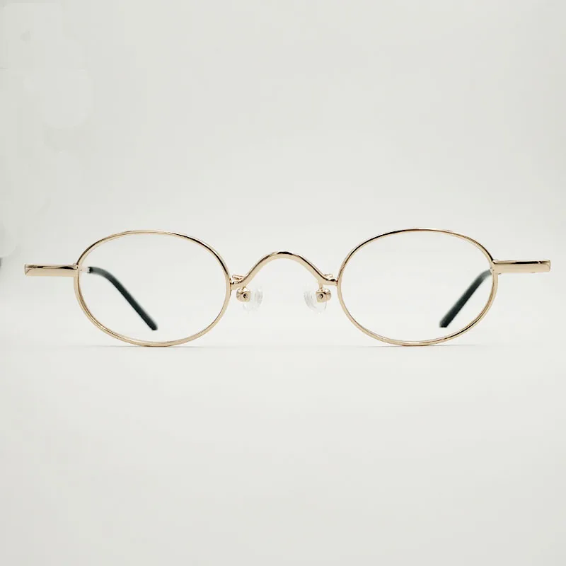 Очки человеческие эллиптической формы, очень маленькие линзы, золотистые, черные, серебристые, оптические очки по рецепту при близорукости от AliExpress WW