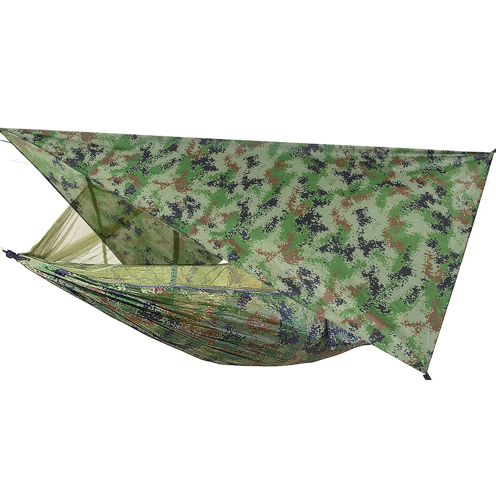 

Outdoor Hammock with Mosquito Net Rain Fly Sun Protection Rainproof for Camping
