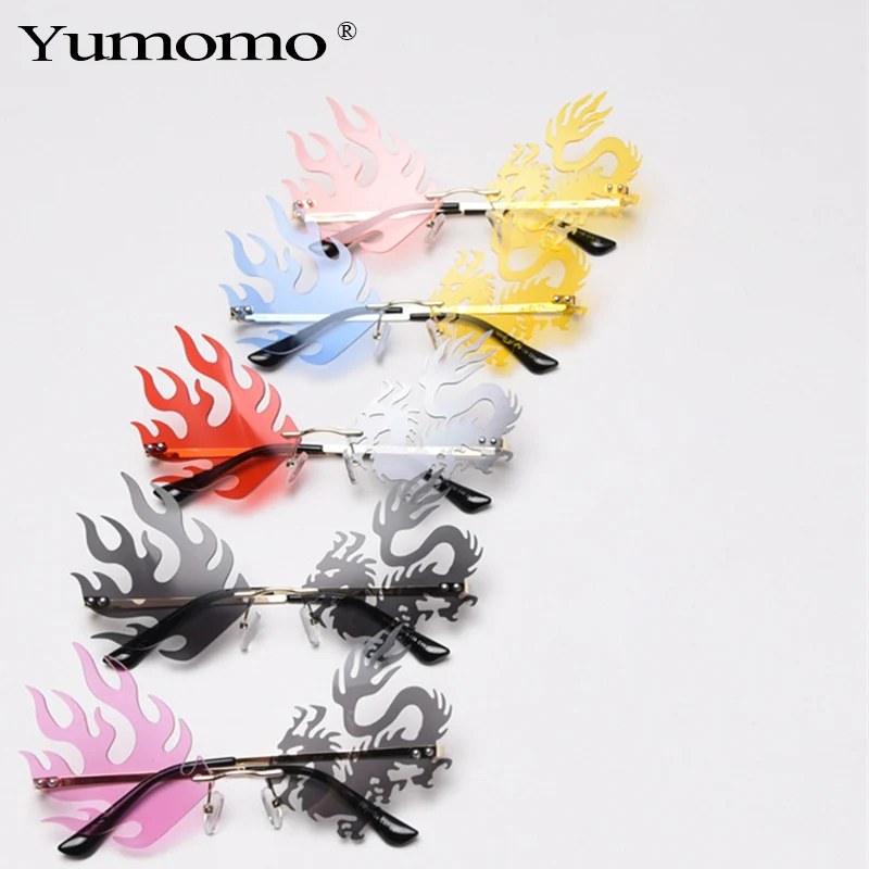 

2020 Fashion Rimless Phoenix Sunglasses Brand design For Party Women Men Unique Frameless Sun Glasses Cool Shades UV400
