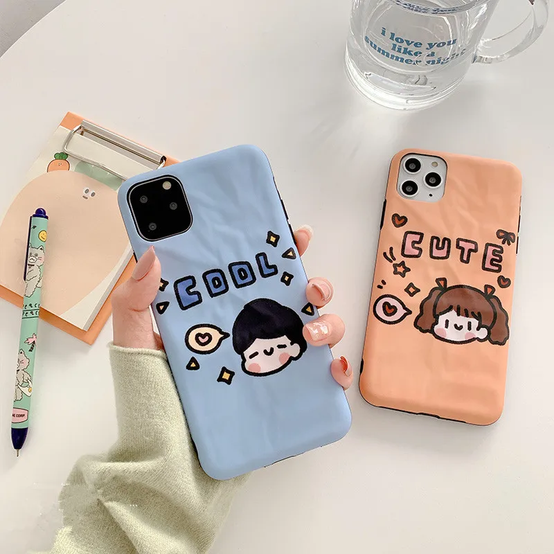Милые выпуклые чехлы для телефонов с мультяшными девочками iPhone 11pro X XS MAX XR мягкий