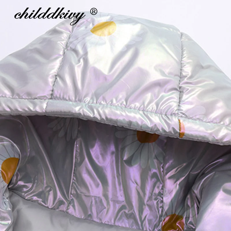 

Girls down snowsuit coat 2020 winter fashion jacket for girl Flower print cute kids outwear clothes children clothing 3-12 years