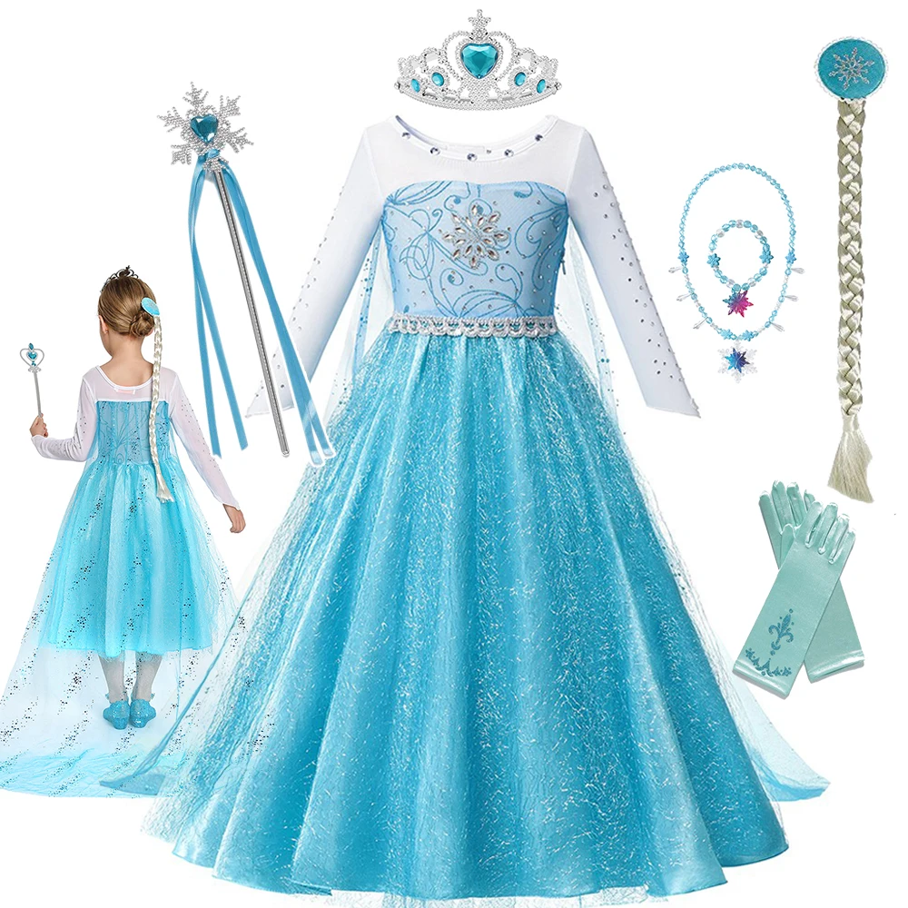 

Платья Эльзы для девочек, одежда для детей, косплей, принцесса, день рождения, косплей, карнавал, детская одежда, костюм вечерние, платья для ...