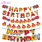 Огненная Бумажная гирлянда, баннеры, флаги, баннер на день рождения для мальчиков, для будущей мамы, пожарный, пожарный, товары для дня рождения, Декор