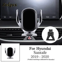 car wireless charger car mobile phone holder air vent mounts gps stand bracket for hyundai santafe 2019 2020 auto accessories