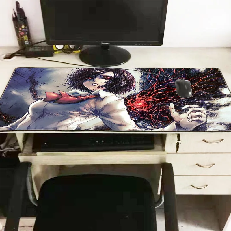 

XGZ Tokyo Ghoul Locking Edge Gaming Waterproof Mouse Pad Gamer Game Mouse Pad Anime Mousepad Mat Speed Version for LOL Dota2 XXL
