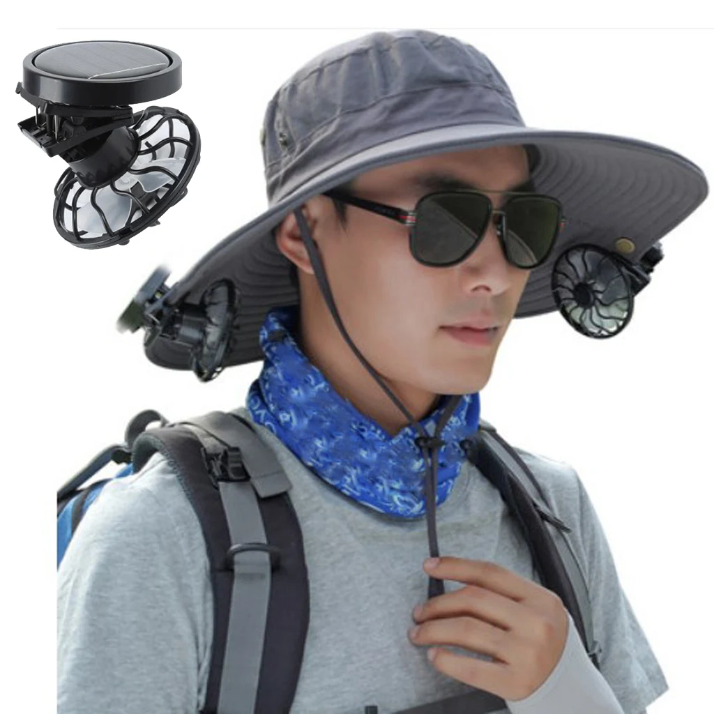 Handsfree Clip on Cap вентилятор на солнечных батареях для летней рыбалки солнечные