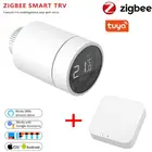 Привод радиатора Zigbee с Wi-Fi, умный термостатический клапан с голосовым управлением и управлением от Google Smart Home