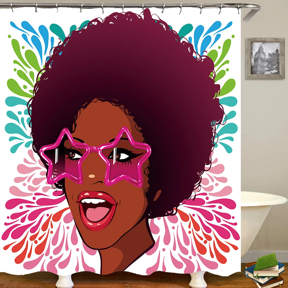 Черная Девушка занавеска для душа Африканская женщина занавес ванной комнаты