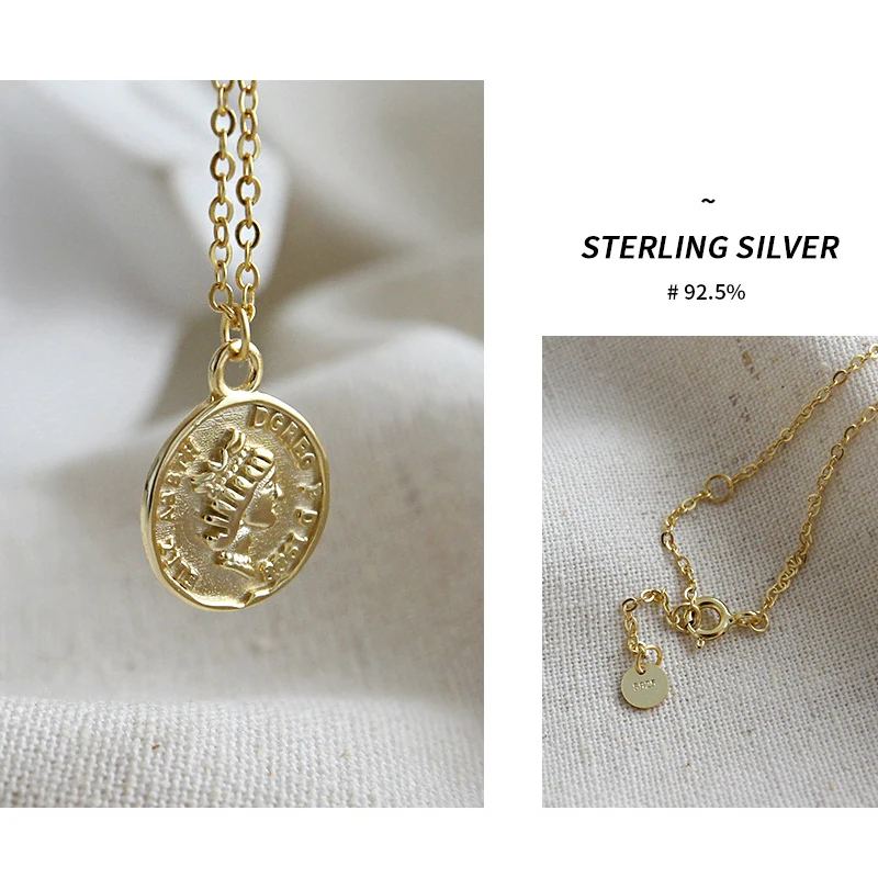 Женское винтажное ожерелье из серебра 925 пробы с портретом|Ожерелья| |