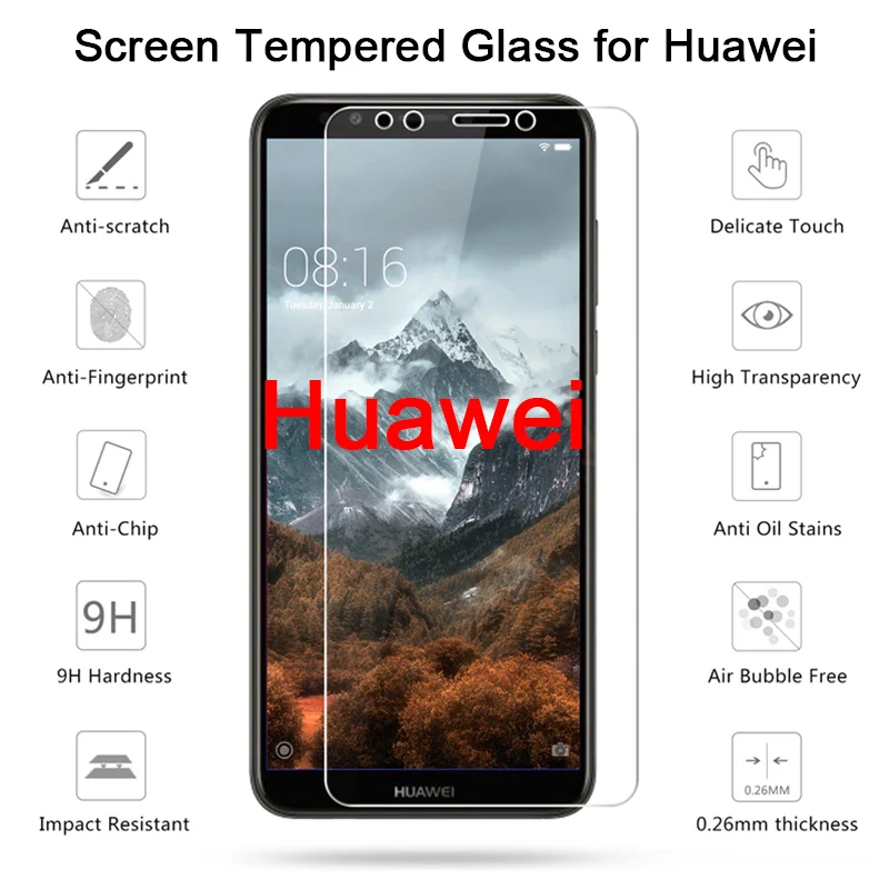 Закаленное стекло 9H для Huawei Mate 20 Lite P20 Pro P7 P6 HD 2 шт.|Защитные стёкла и плёнки