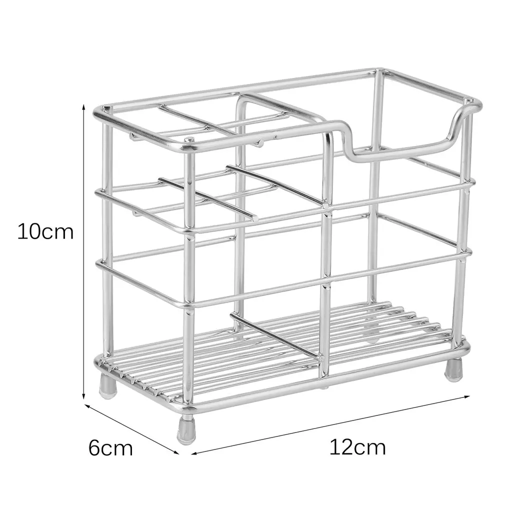 

Multifunctional Stainless Steel Bathroom Toothbrush Toothpaste Holder Stand 5 Dispensers Drain Razor Organizer