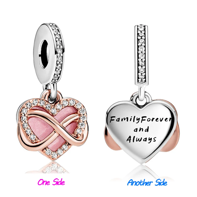 

Infinity Pendant Fit Original Pan Charms Bracelet Women Letters Family Forever Always Heart Beads Infinite Love DIY Berloque