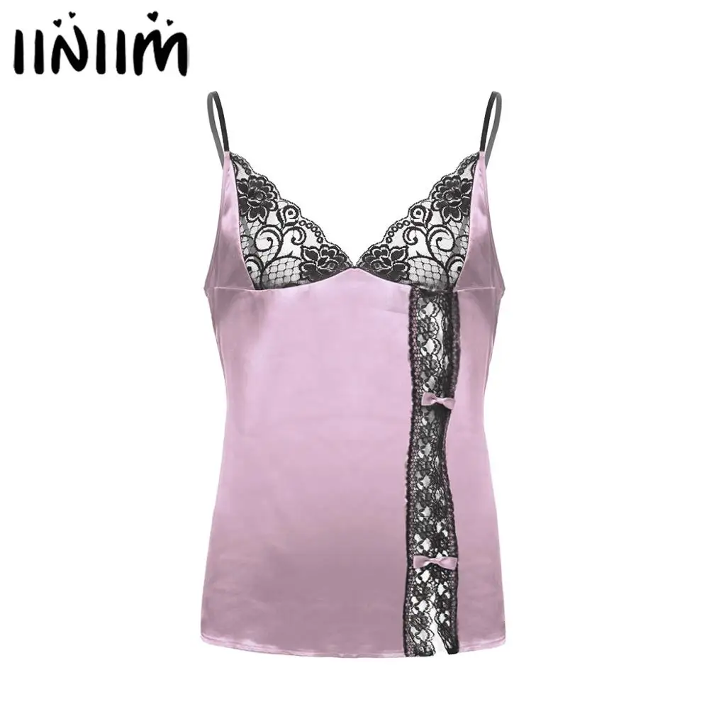 Экзотическое сексуальное платье для мужчин гладкое Шелковистое атласное нижнее