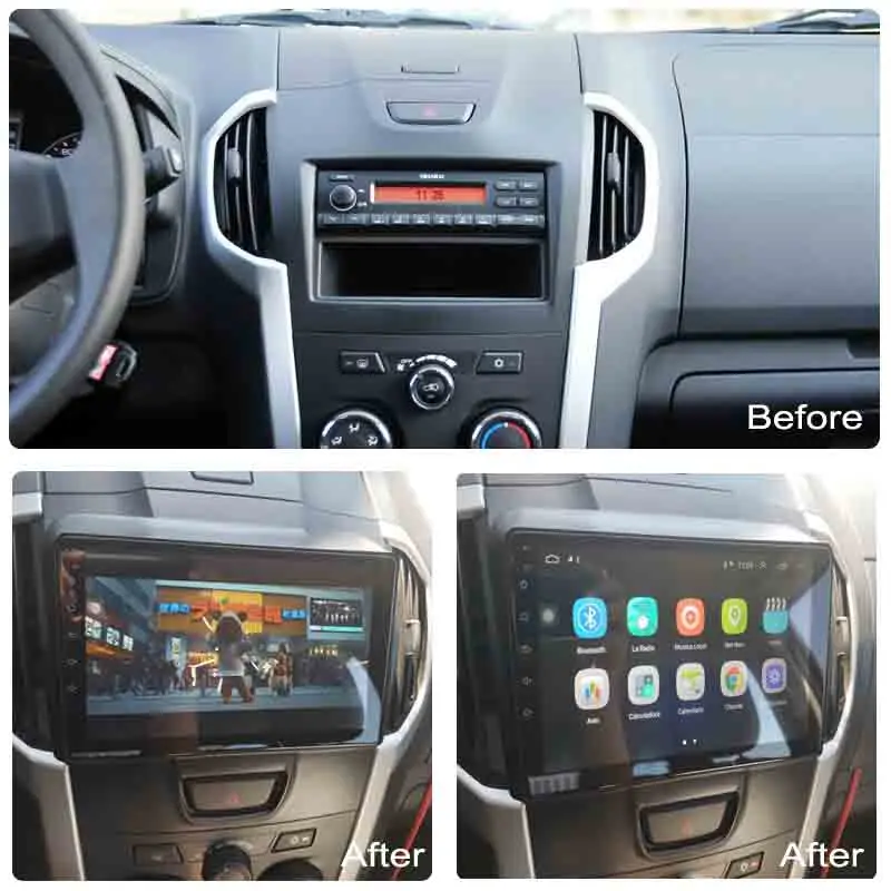 Android 10 0 Wanqi Автомобильная магнитола для Isuzu D MAX DMAX 2015 2018 9 1 HD дюймов сенсорный экран