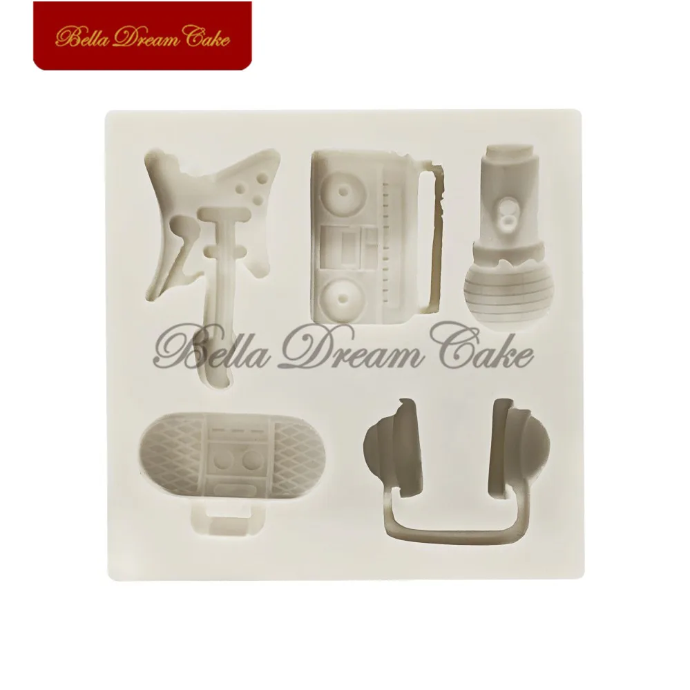 Радио/гитара/гарнитура/силиконовая форма для помадки аксессуары украшения торта