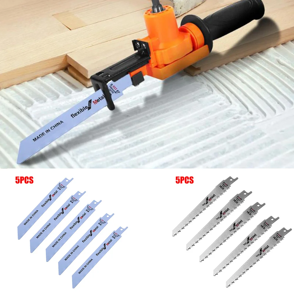 

5Pcs 150mm S644D/S922EF Reciprocating Saw Blade Cutter Power Tool Accessory Metal Plastic Wood Woodworking Cutting