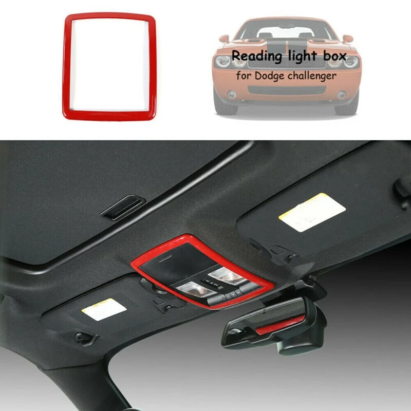 

For Dodge Challenger 2010-2019 Reading Light Cover Trim Car Reading Lamp Panel Decorative Frame Strip Accessories