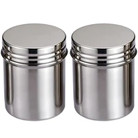 stainless steel storage tank coffee beans and tea sealed cans with lid for kitchen dry food herbs weeds medium 12 oz 2pcs