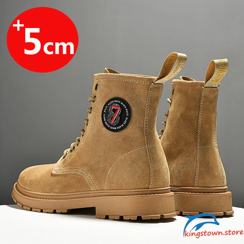 Высокие ботинки Кожаные Мужская обувь Обувь увеличивающая рост Ботинки