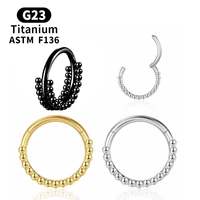 g23 titanium black nose ring hoop ball hinged segment cartilage tragus helix lip septum clicker piercing segment rings jewelry