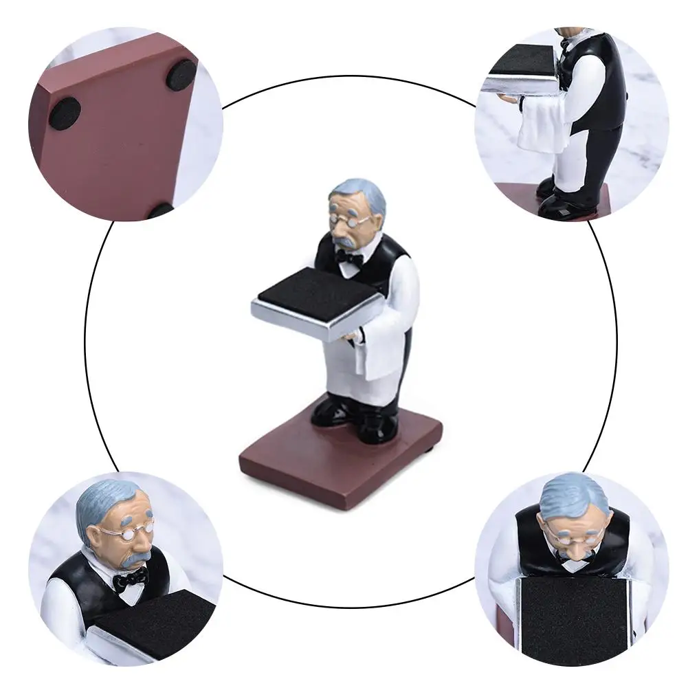 Смола Старый дворецкий Часы Дисплей стенд ожерелье серьги ювелирные изделия