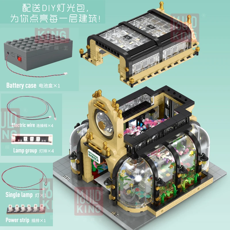 City Street Scene Technic Creator Expert Botanical Garden With Led Light Diy new Building Blocks Set education Boys Toys Gifts | Игрушки и