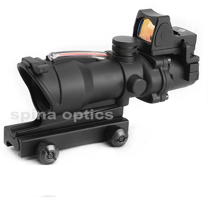 Охотничий Прицел ACOG 4X32 оптический прицел из настоящего волокна с красной и