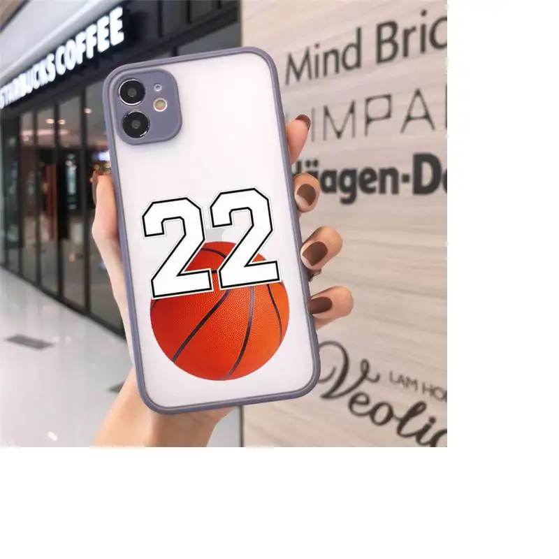 

Simple art basketball lucky numbers Phone Cases Matte Transparent for iPhone 7 8 11 12 s mini pro X XS XR MAX Plus cover funda