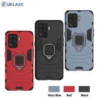 uflaxe hard shockproof case for oppo a94 a91 a92 a93 a95 5g car mount ring holder armor cover