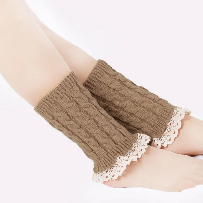 

Women Winter Warmers Socks Thick Warm Knitted Leg Crochet Boot Cover For Women Lace Stretch Boot Leg Cuffs Boot Socks