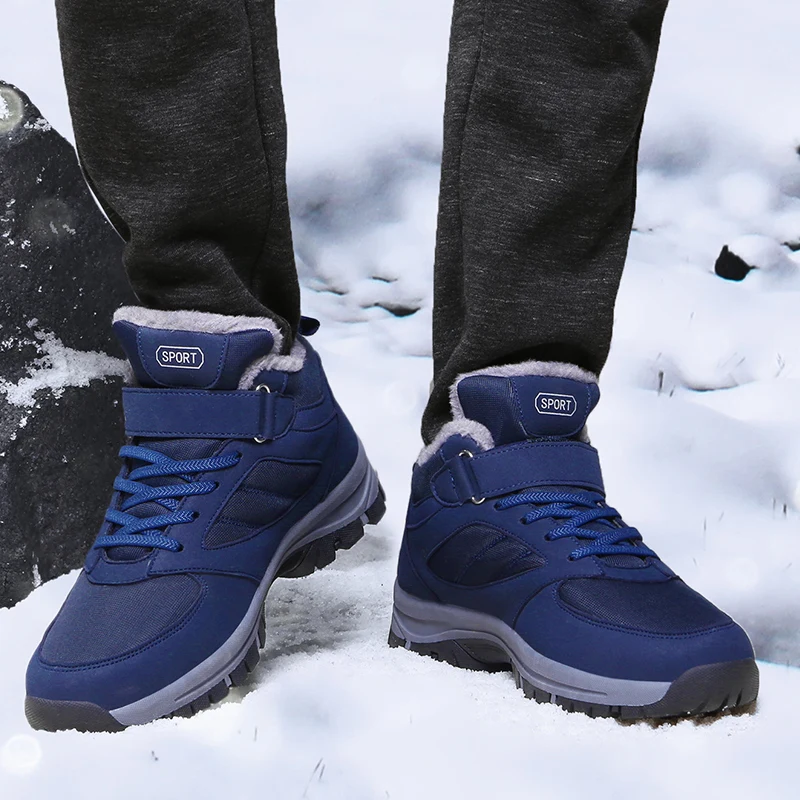 

Men boots Men's Winter Shoes Fashion Snow Boots Plus Size Winter Sneakers Ankle Men Shoes Winter Boots Black Blue Footwear Warm