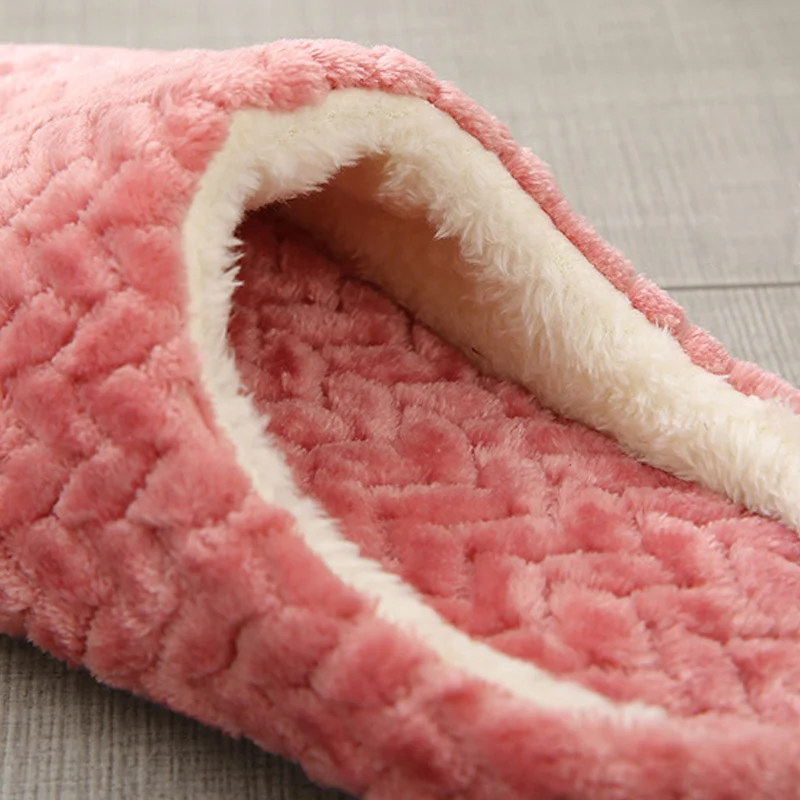 

Unisex Jacquard Cotton Slippers Soft Bottom Mute Non-Slip Suede Home Slippers for Men Women K2