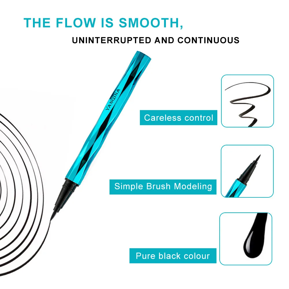 Профессиональная черная водостойкая жидкая подводка для глаз карандаш черных 24H
